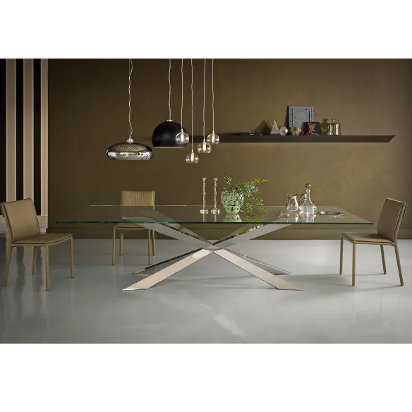 Table Cattelan Spyder - extra clear glass
