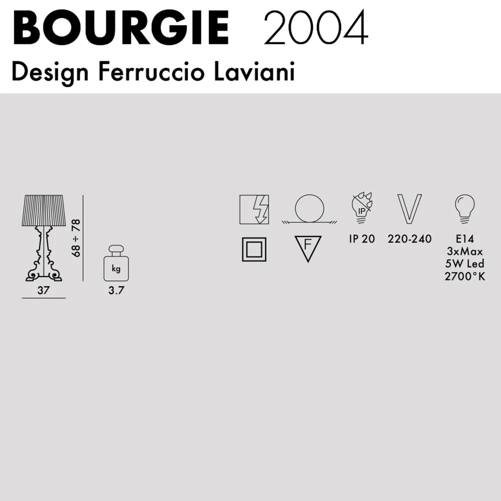 Kartell Lampada da tavolo Bourgie Metal