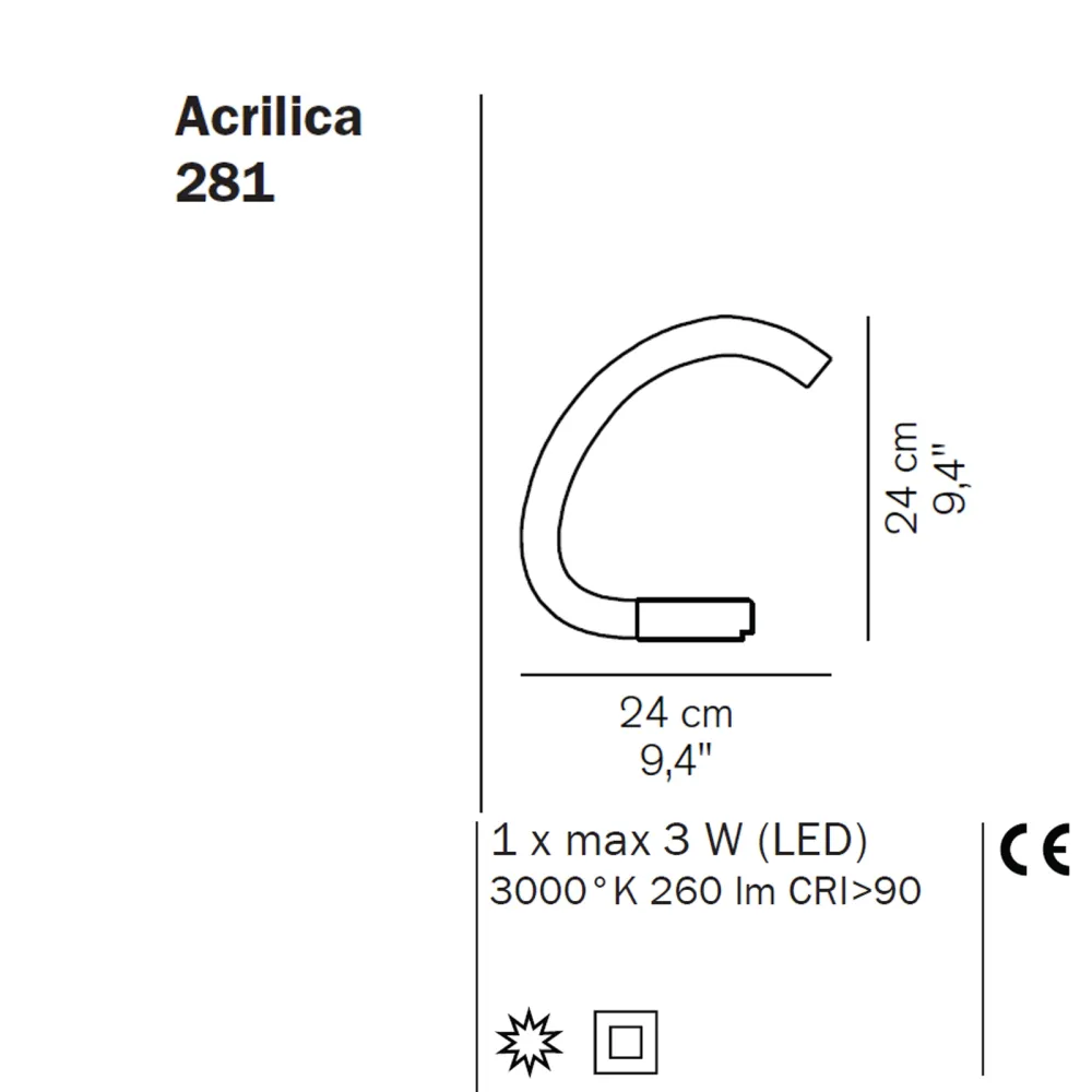 Lámpara de mesa Oluce Acrílica