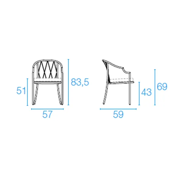 Armchair Emu Como with Low Backrest