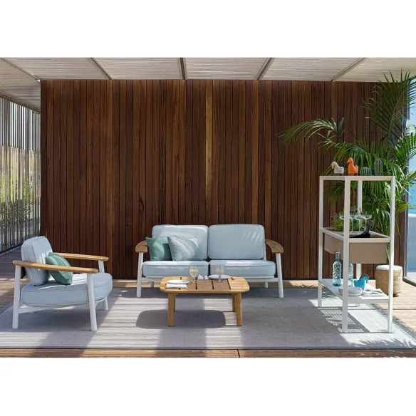 2 seater sofa Emu Twins Alu-Teak