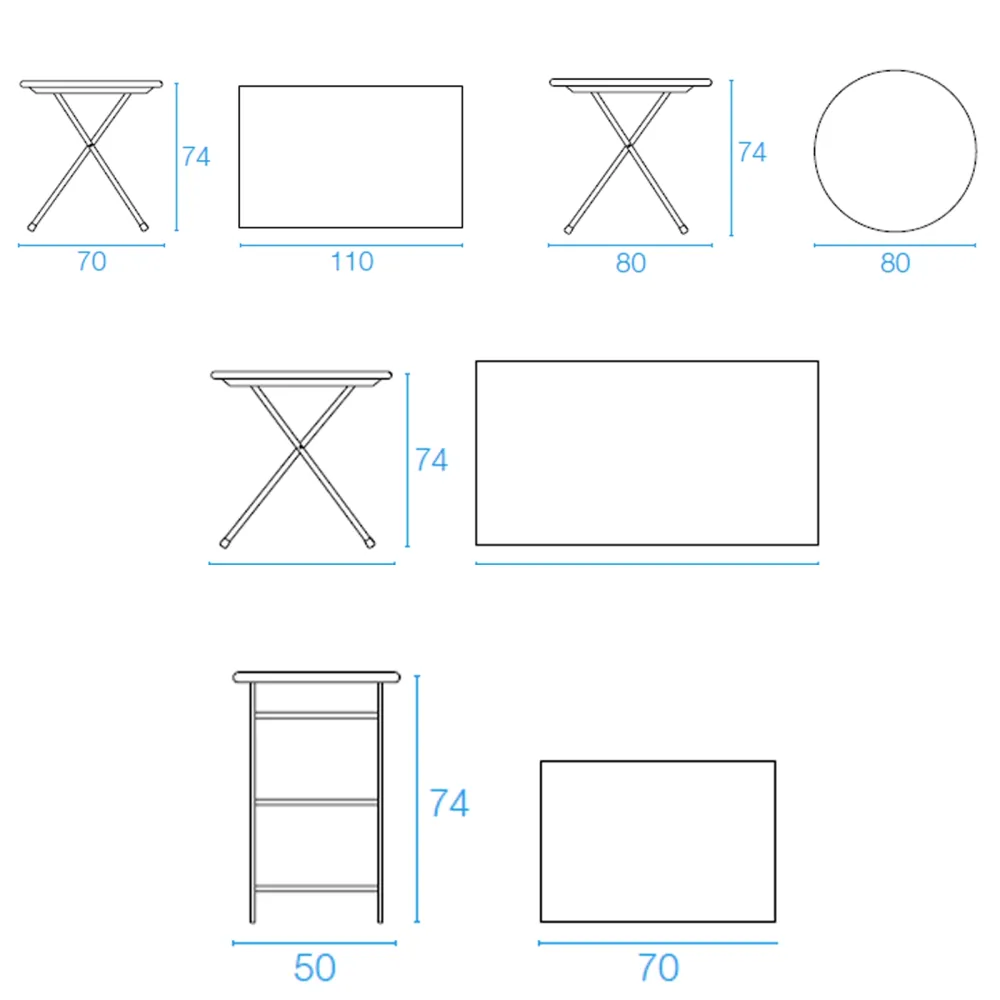Folding table Emu Arc en ciel