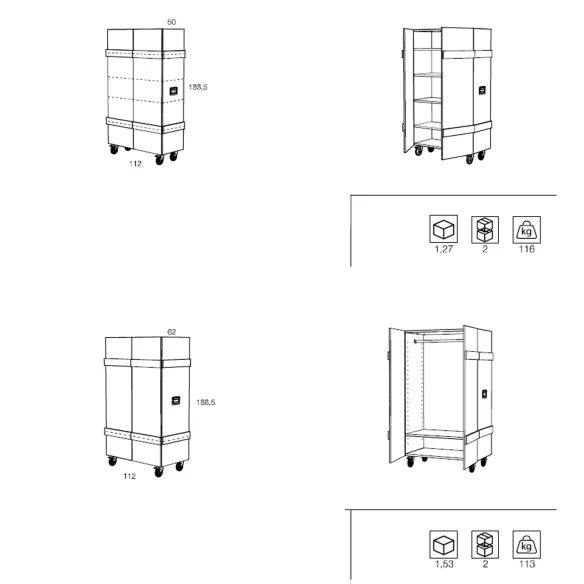 Armoire 2 portes Minottiitalia Alto