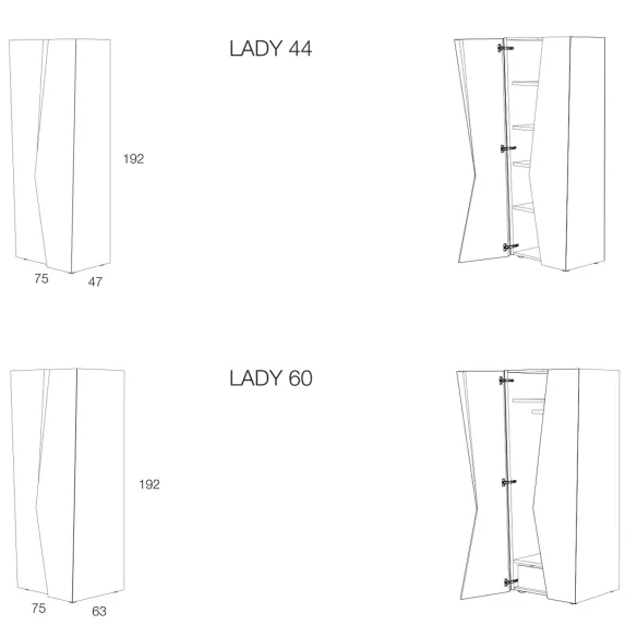 2-door wardrobe Minottiitalia Lady