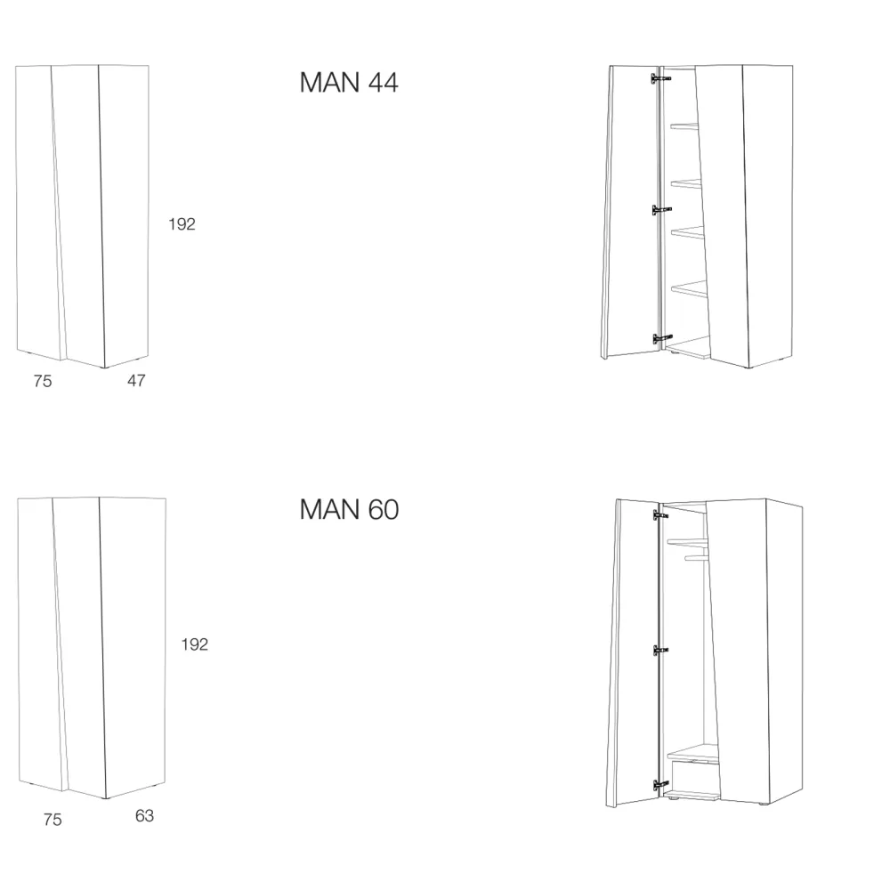 2-door wardrobe Minottiitalia Lady