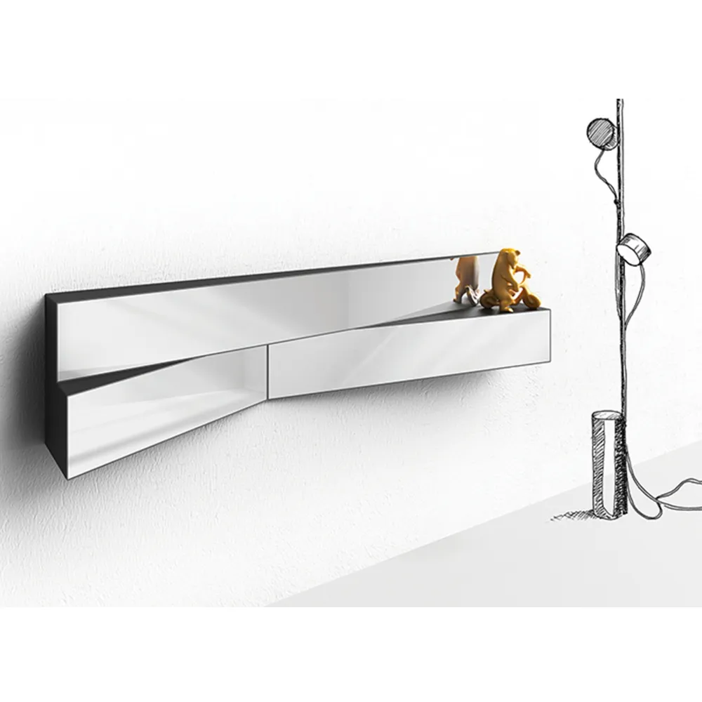 Shelf with mirror Minottiitalia Look