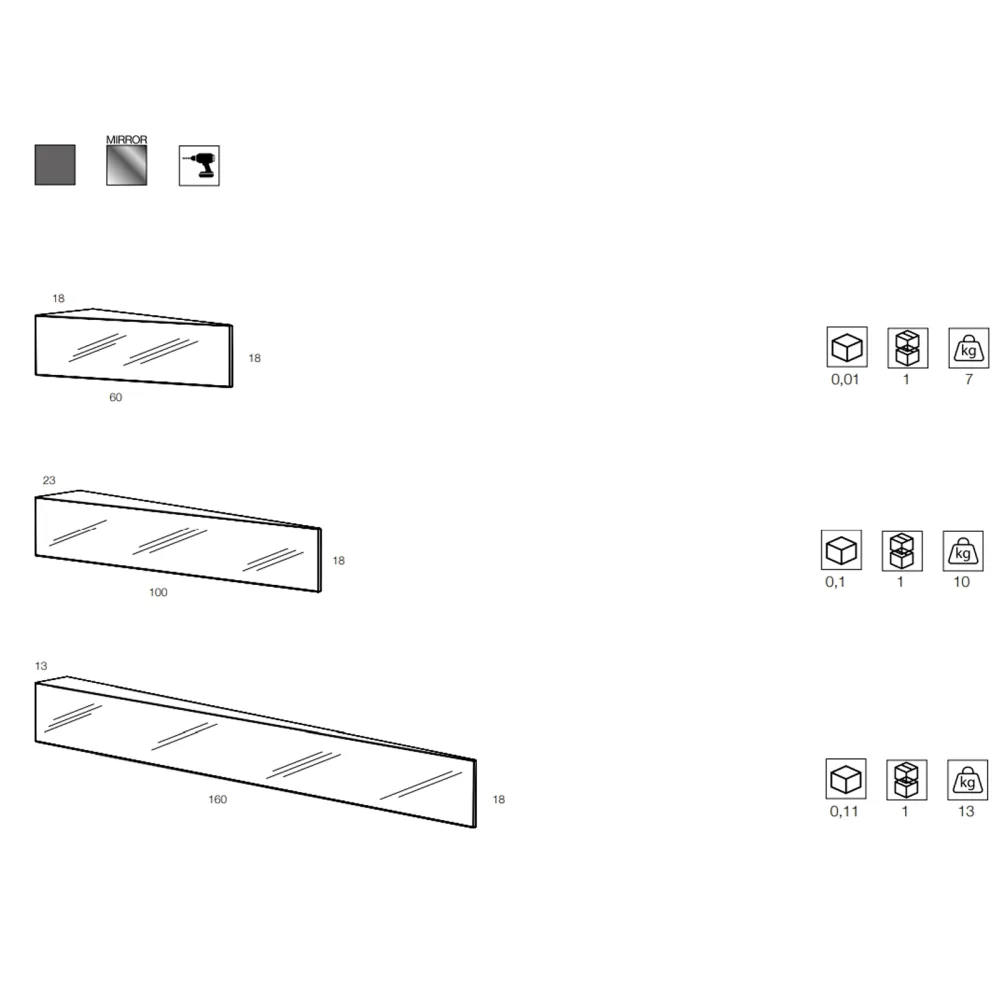 Shelf with mirror Minottiitalia Look