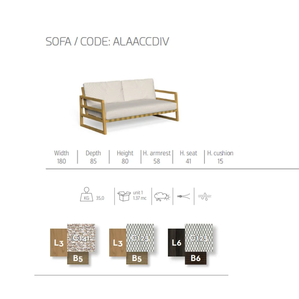 2-Sitzer-Sofa Talenti Alabama Wood