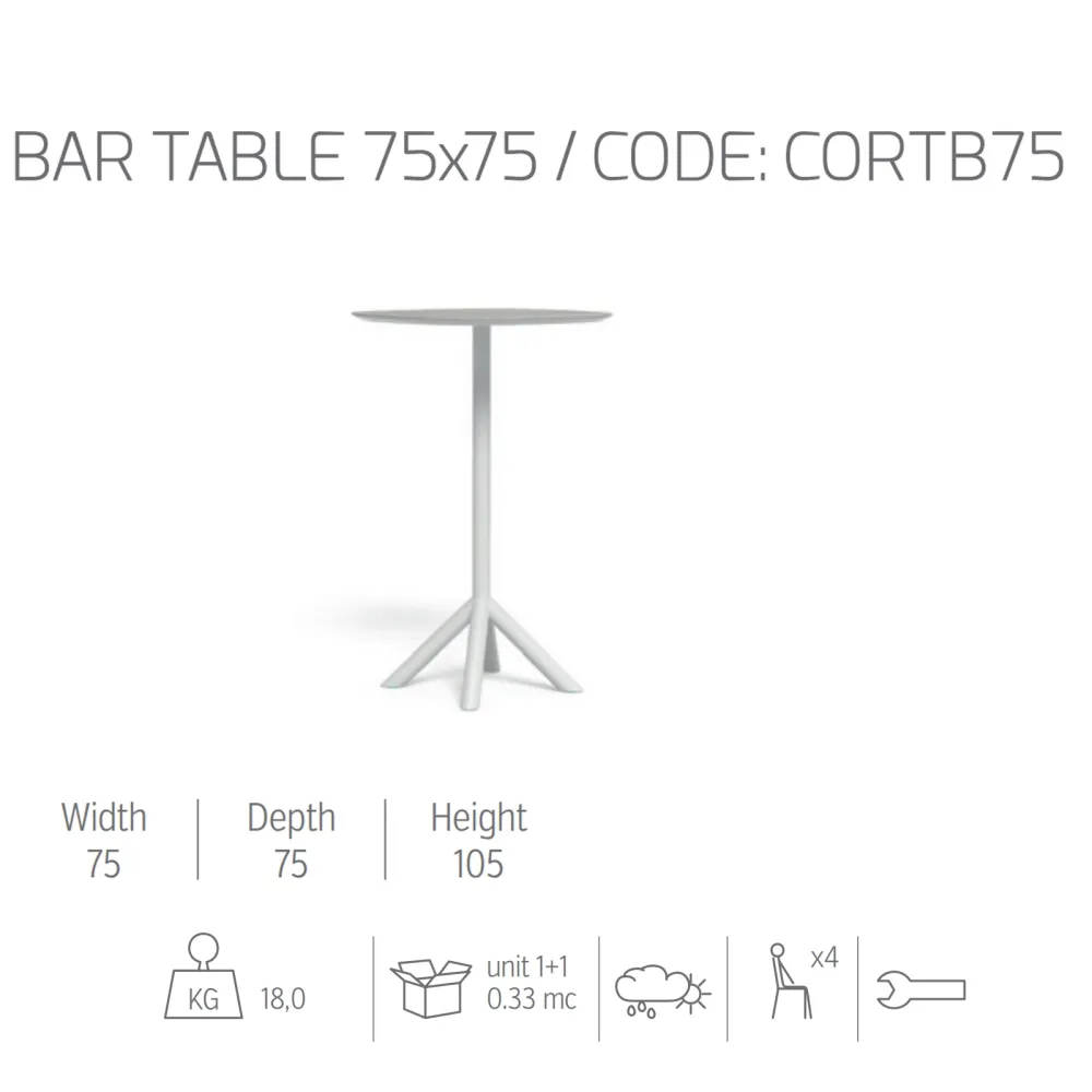 Mesa alta de bar Talenti Coral