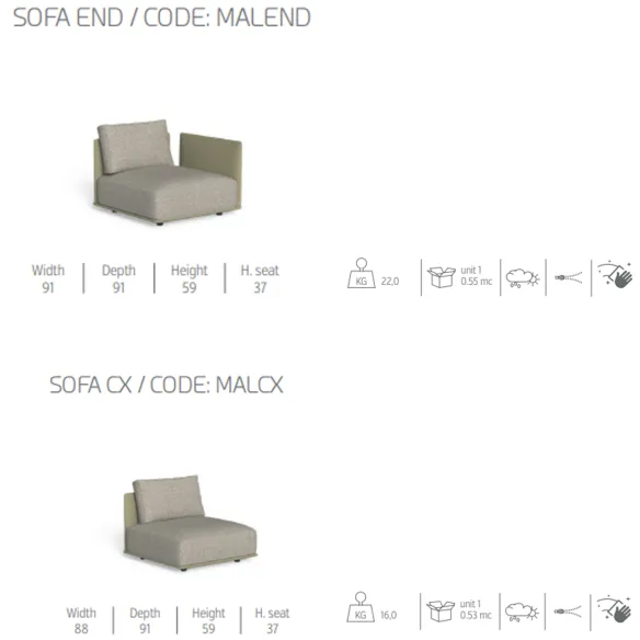 Modular sofa Talenti Malé