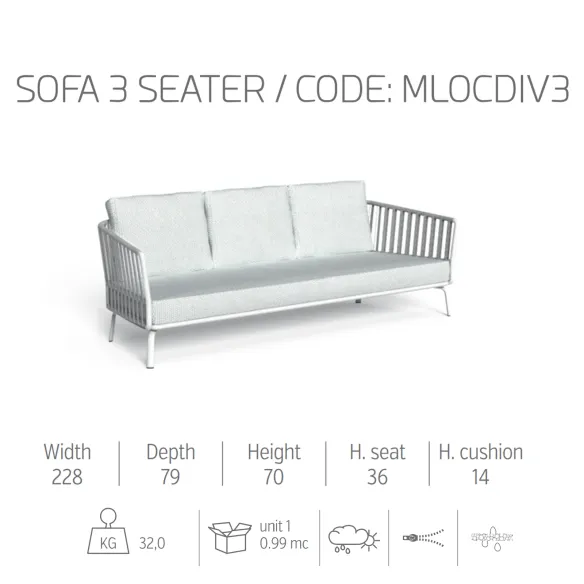 3 seater sofa Talenti Milo