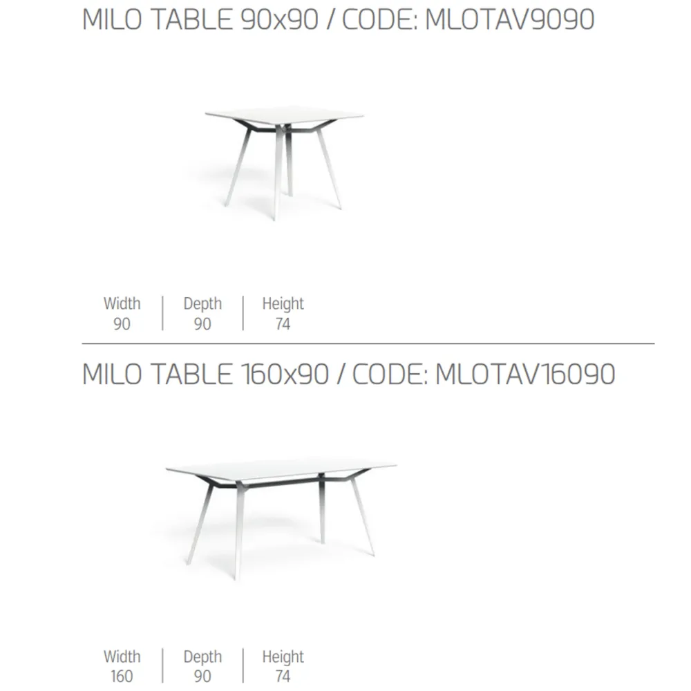 Tisch aus Aluminium Talenti Milo