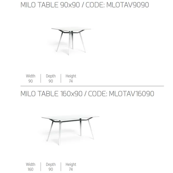 Tavolo in alluminio Talenti Milo