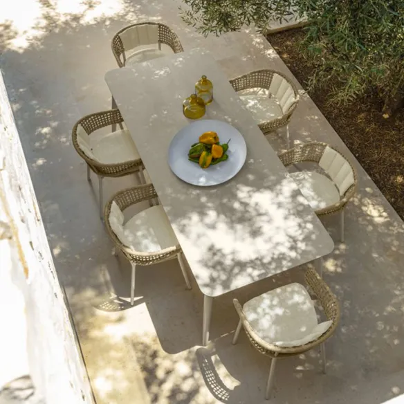 Extendable stoneware table Talenti Moon Alu