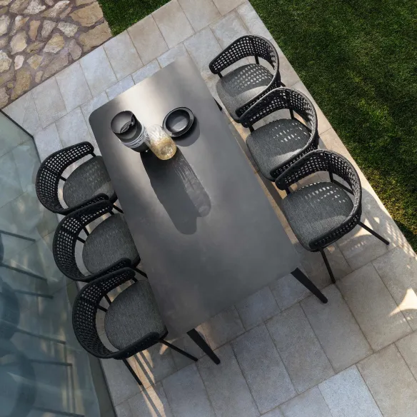 Extendable stoneware table Talenti Moon Alu