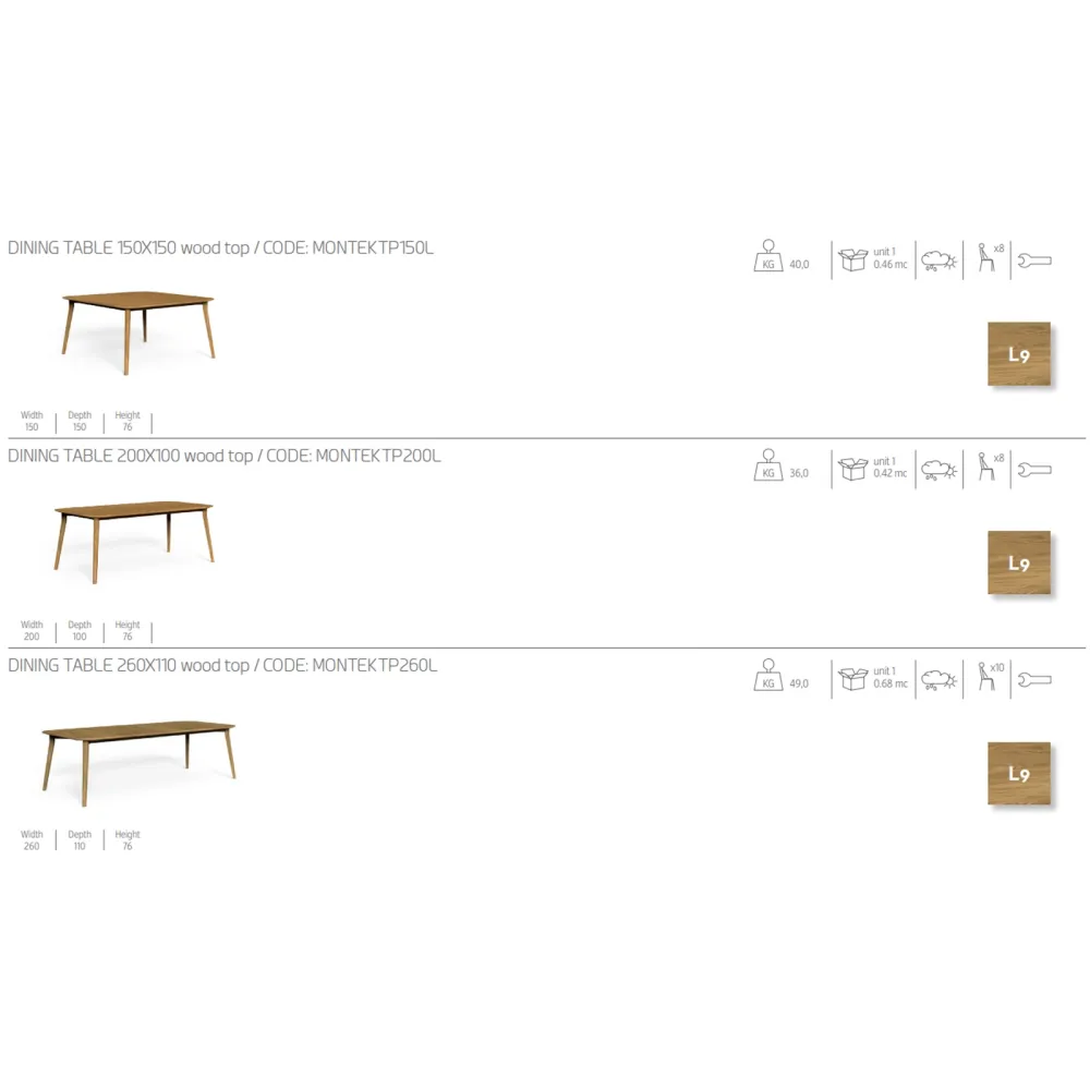 Dining table Talenti Moon Teak