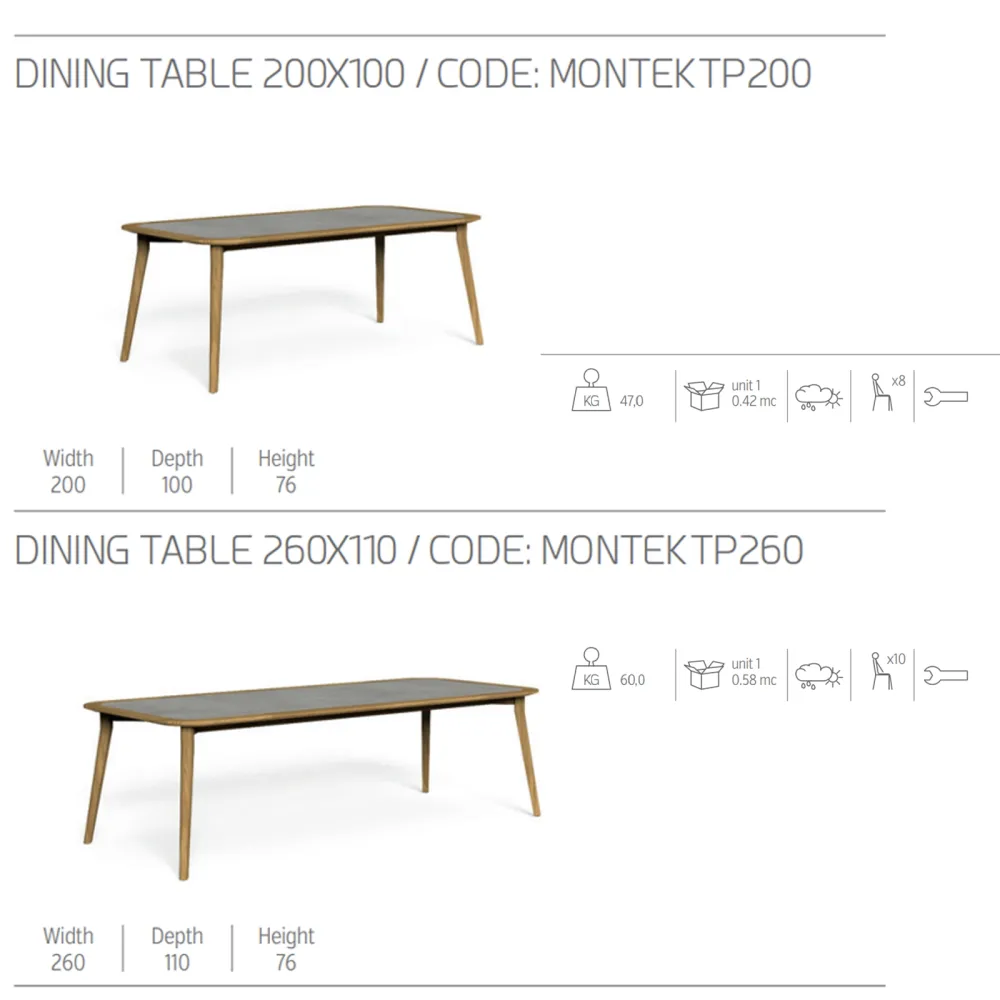 Mesa de comedor Talenti Moon Teak-Hpl