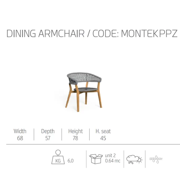 Fauteuil de repas Talenti Moon Teak