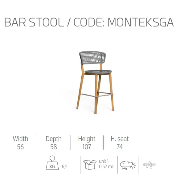 Sgabello Talenti Moon Teak