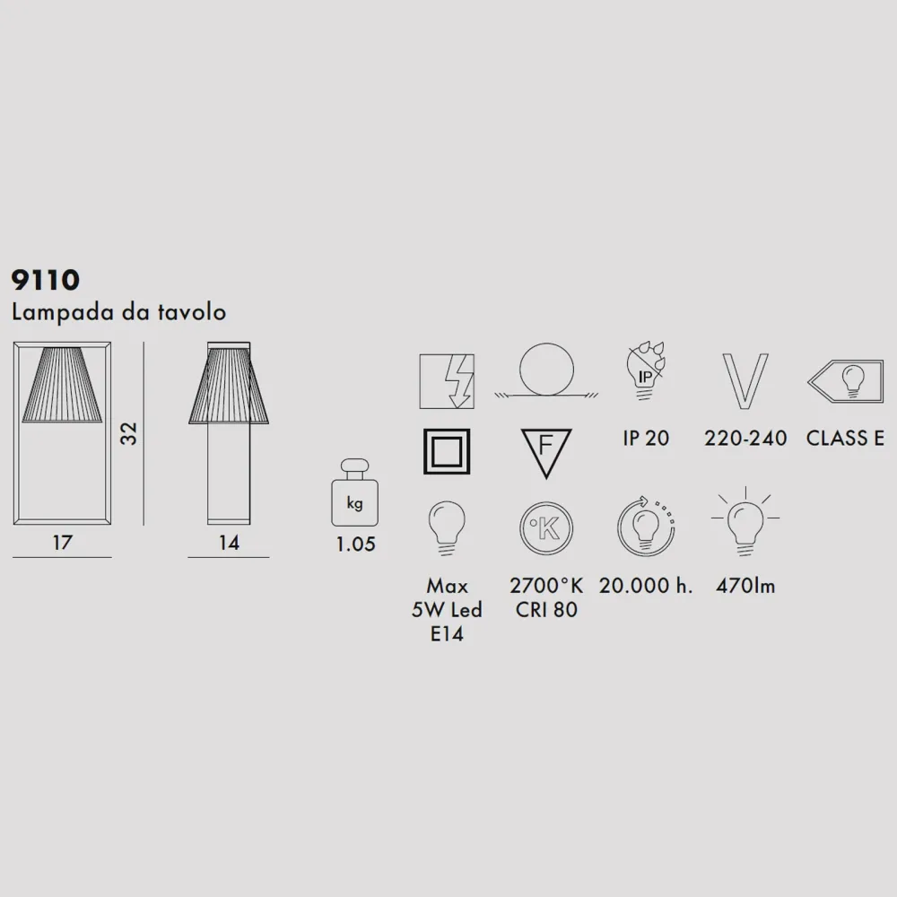 Kartell Lampada da tavolo Light-air