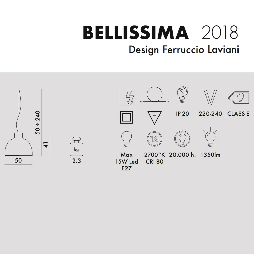 Kartell Bellissima Lucida Lampada a sospensione