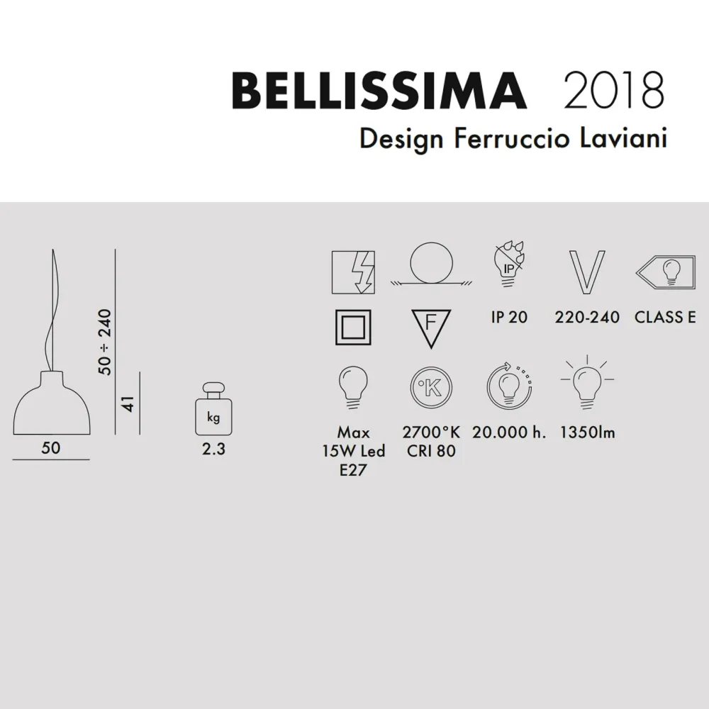 Kartell Bellissima Legno Pendelleuchte