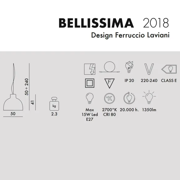 Kartell Bellissima Legno Lampada a sospensione