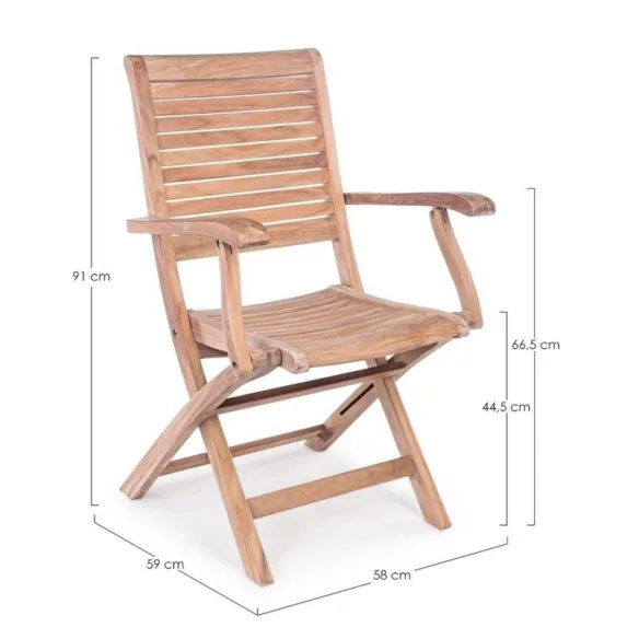 Silla plegable con reposabrazos Bizzotto Maryland