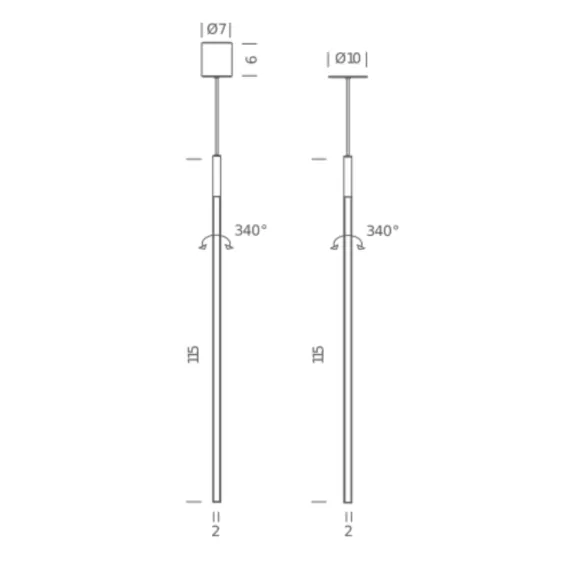 Suspension lamp Nemo Linescapes Vertical