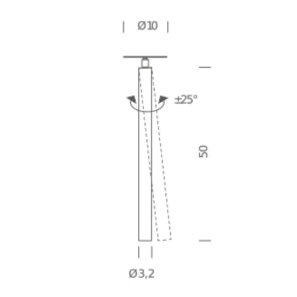 Lampada da soffitto Nemo Canna Nuda Metallo