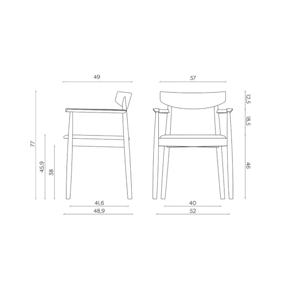 Chair with armrests Miniforms Claretta