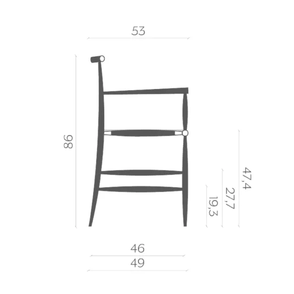 Chaise avec accoudoirs Miniforms Pelleossa