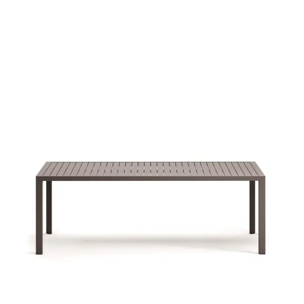 Brown aluminum outdoor table 220 x 100 cm Culip Light Home