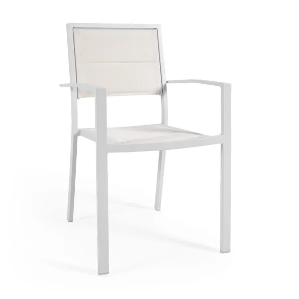 Light Home Outdoor chair Sirley in alluminio e texteline bianco