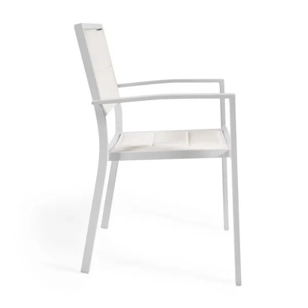 Light Home Sedia da esterno Sirley in alluminio e texteline bianco 2