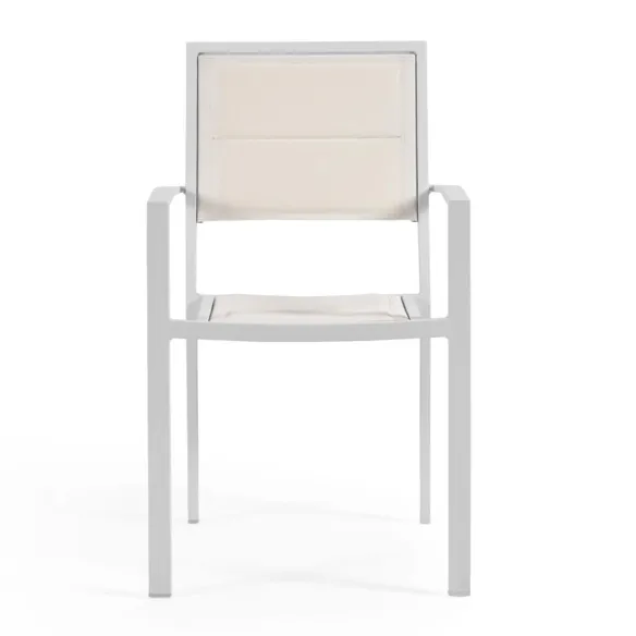 Light Home Silla de exterior Sirley in alluminio e texteline bianco