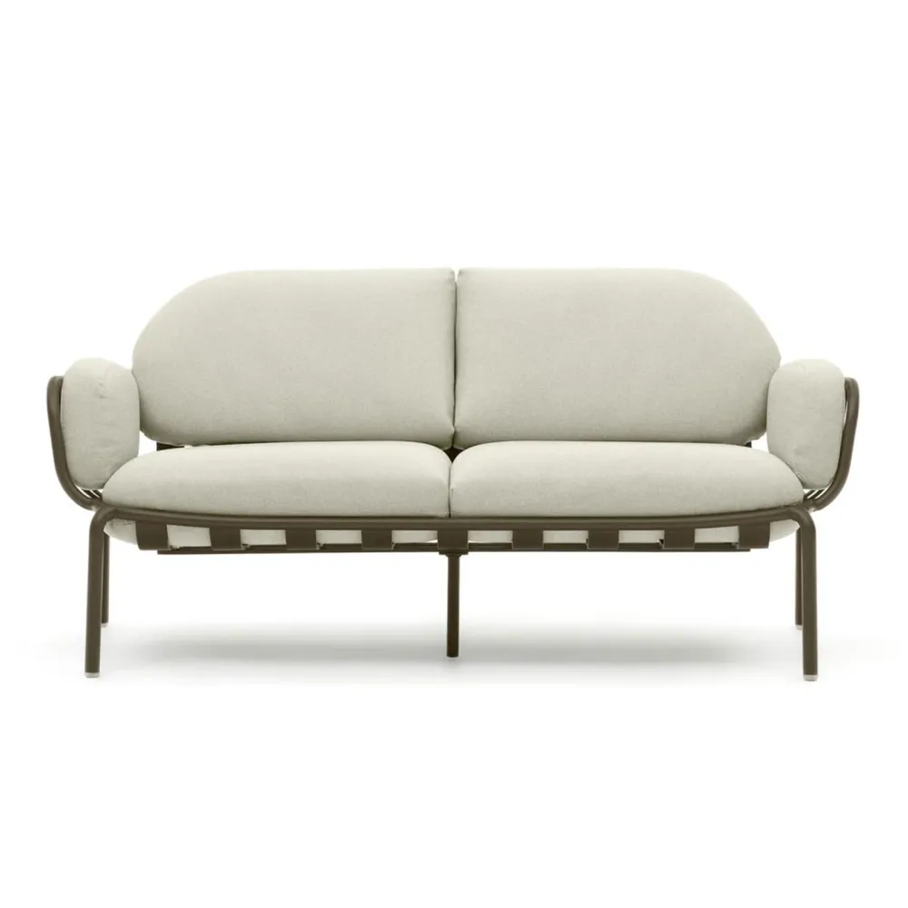 Light Home Sofá de exterior Joncols de 2 plazas en aluminio pintado verde 165 cm