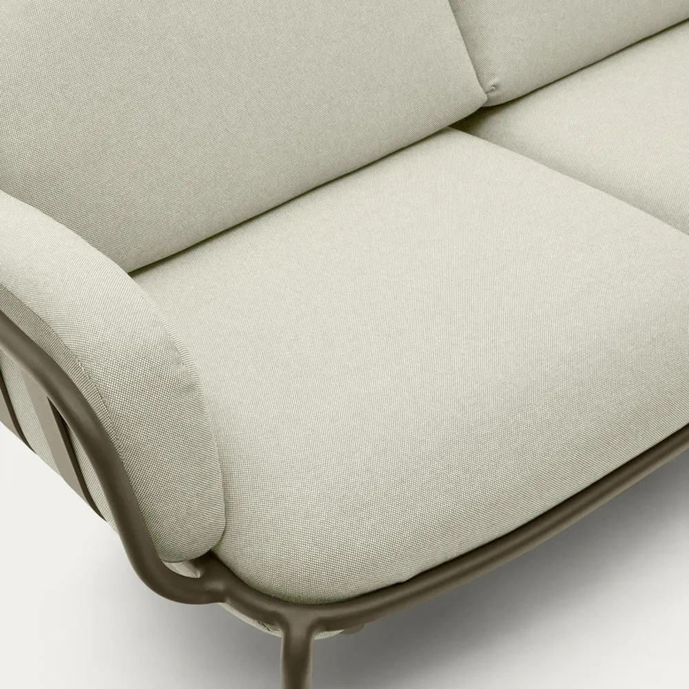 Light Home Canapé d'extérieur Joncols 2 places en aluminium peint vert 165 cm