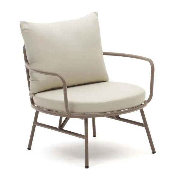 Light Home Bramant armchair in mauve finish steel