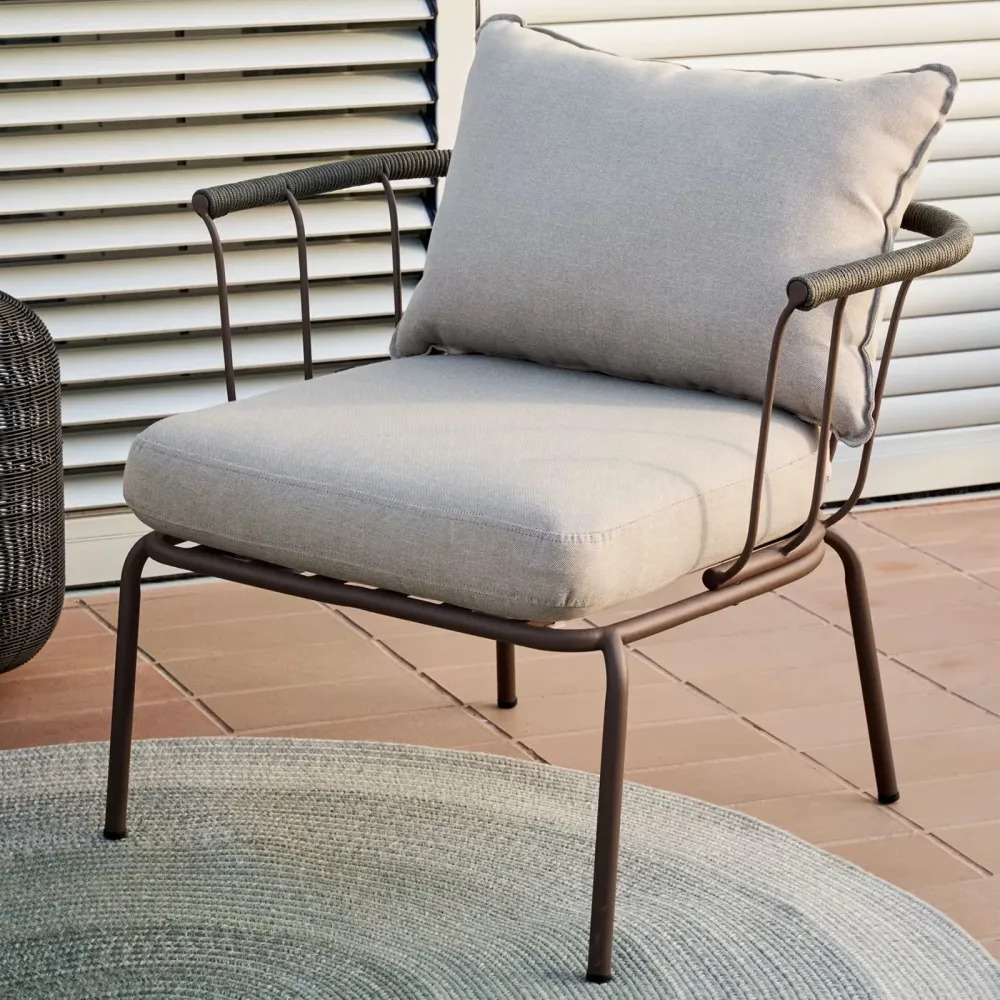 Light Home Salguer Armchair in green rope and steel with brown finish