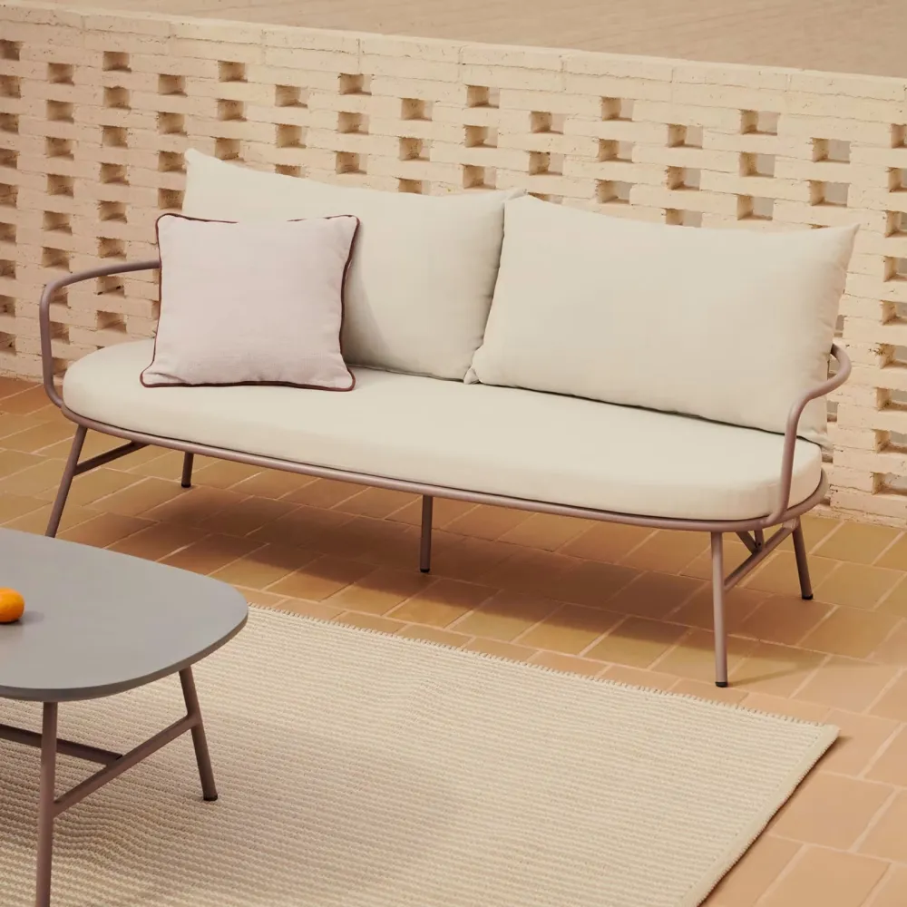 Light Home Canapé Bramant 2 places en acier finition mauve