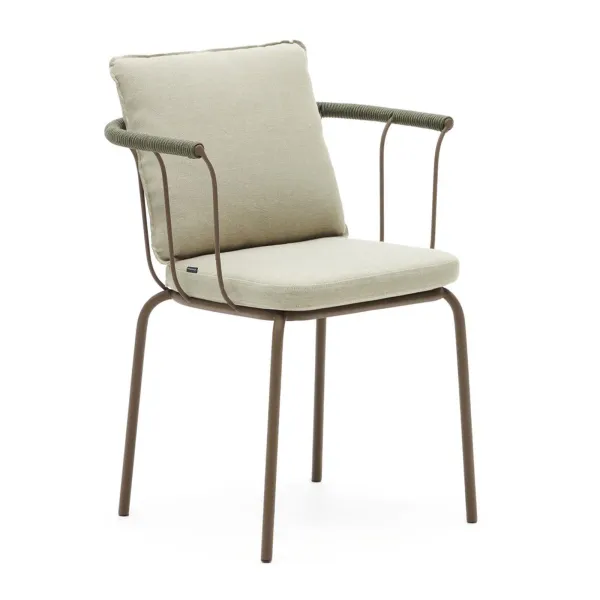 Light Home Salguer chair in rope and steel with brown finish