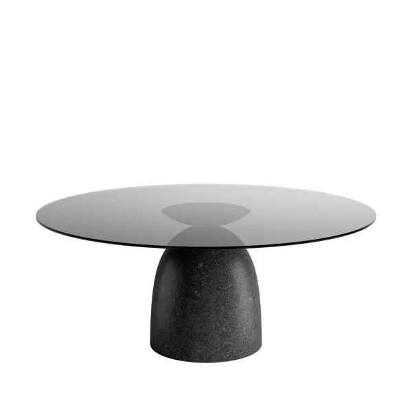 Lago Round table Janeiro Grey Smoked Glass