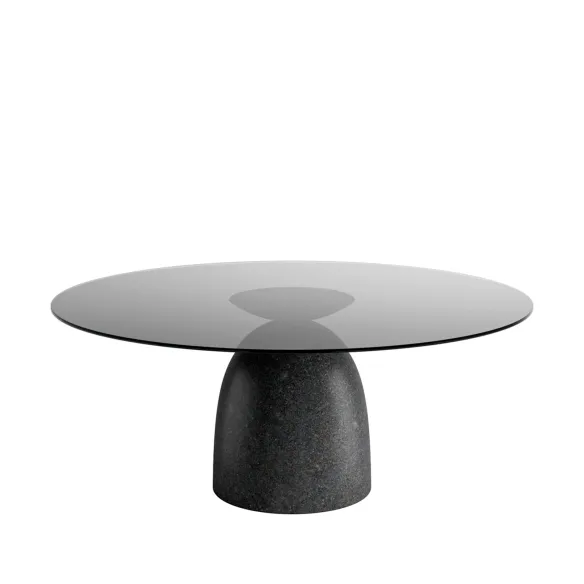 Lago Table ronde Janeiro Verre fumé gris