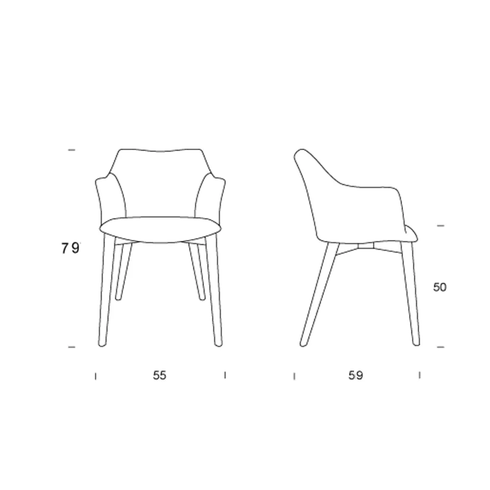 Tonin Casa Agata Wood Sedia