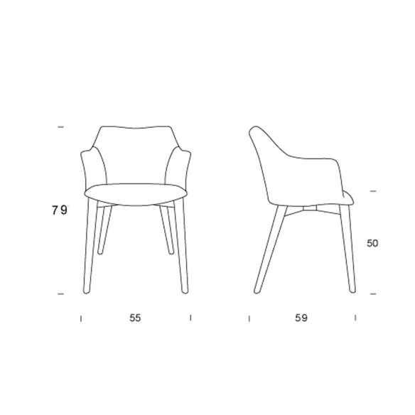 Tonin Casa Agata Wood Sedia