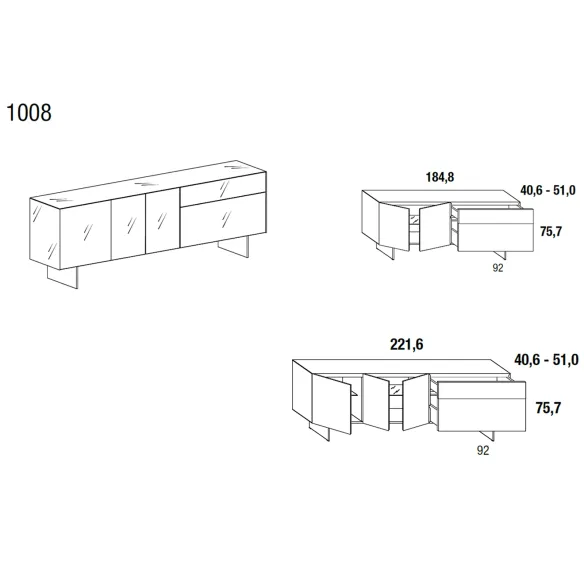 Lago Sideboard Materia 1008
