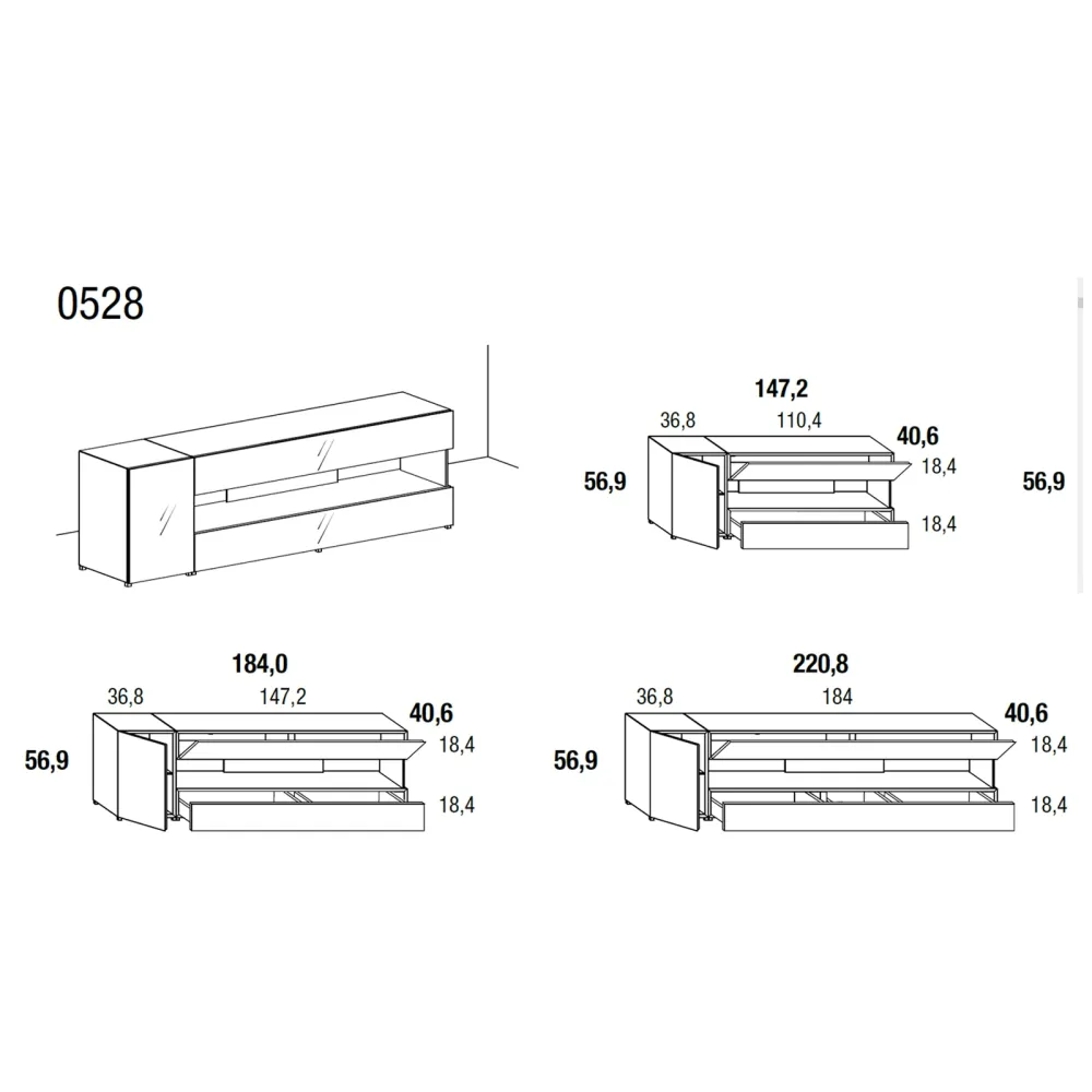 Lago TV stand 36e8 - 0528