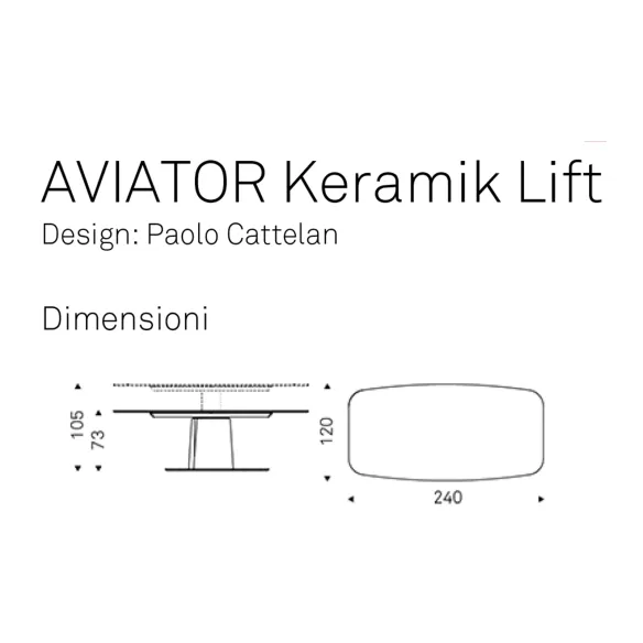 Table Cattelan Aviator Keramik Lift