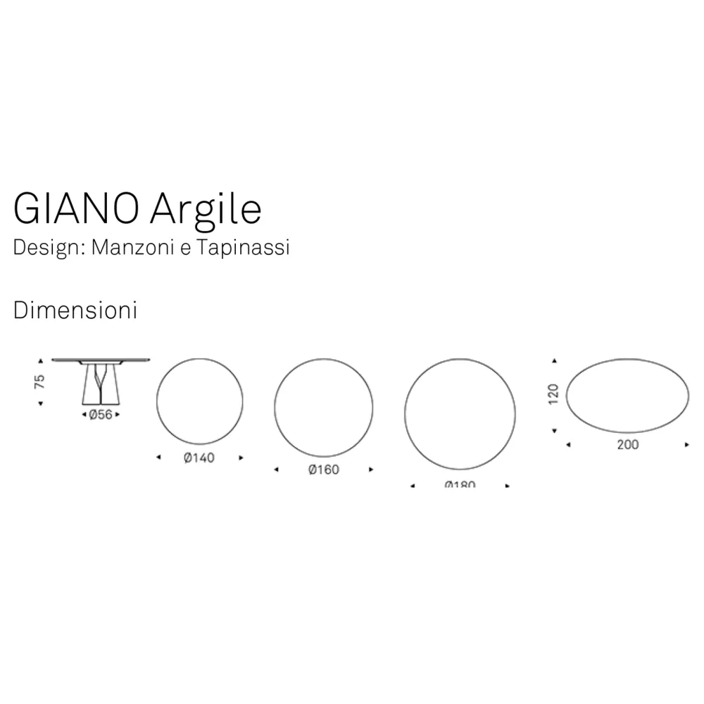 Table ronde Cattelan Giano Argile